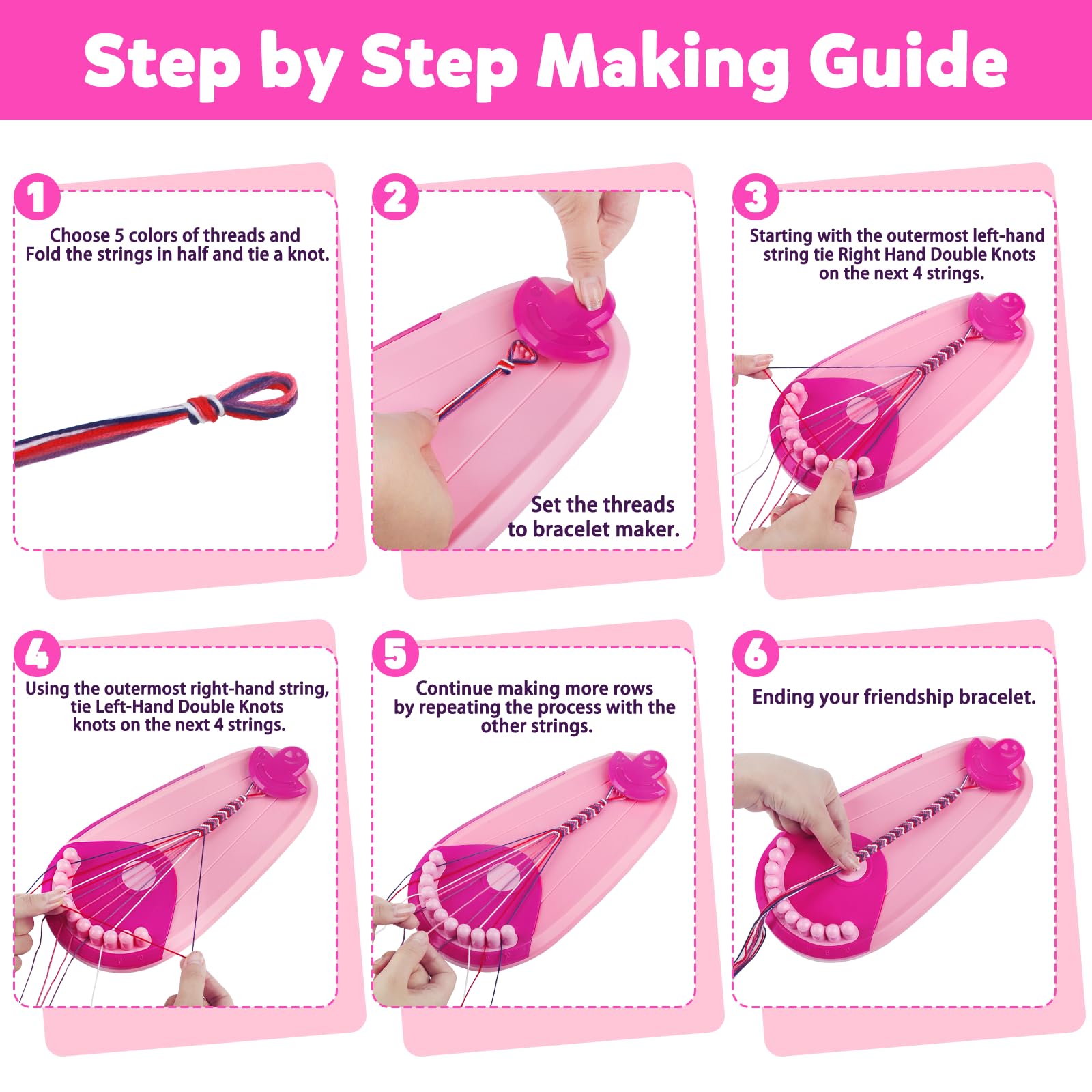 Kit Bracciale Dell'Amicizia, Kit Crea Braccialetti Bambina 6-12 Anni, Arti e mestieri per bambini Giocattoli, Regali di Natale Creativi Bambina 6 7 8 9 10 11 12 Anni