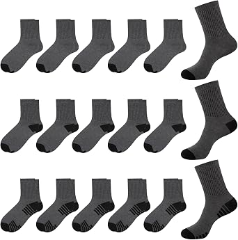 15 Pairs of Thin Crew Socks for Men & Women - Breathable Casual Socks in Bulk Wholesale Value Classical Pack