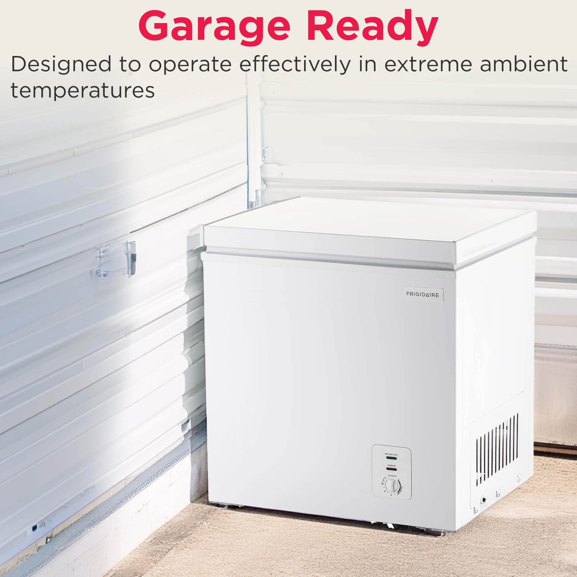Frigidaire Chest Deep Freezer, 2.0 Cu. Ft. Capacity, Adjustable Thermostat-Removable Vinyl Coated Wire Basket-Easy Defrost Drain- Garage Ready- Pearl White on Fridge.com - View 6