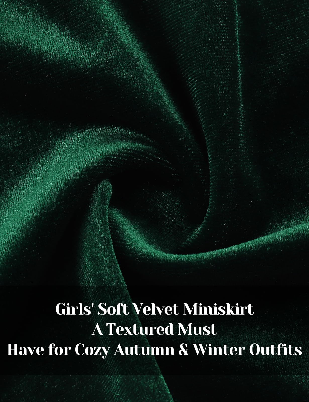 Spring&Gege Samt Skater Rock für Mädchen, Basic Solid Stretch Rock Knielang Schuluniform Minirock Mädchen Kleider Winter Outwear