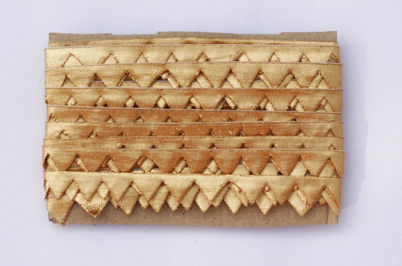 N NAYAB Sei Bella Big Triangle Gota Patti (9 Meter, Gold)