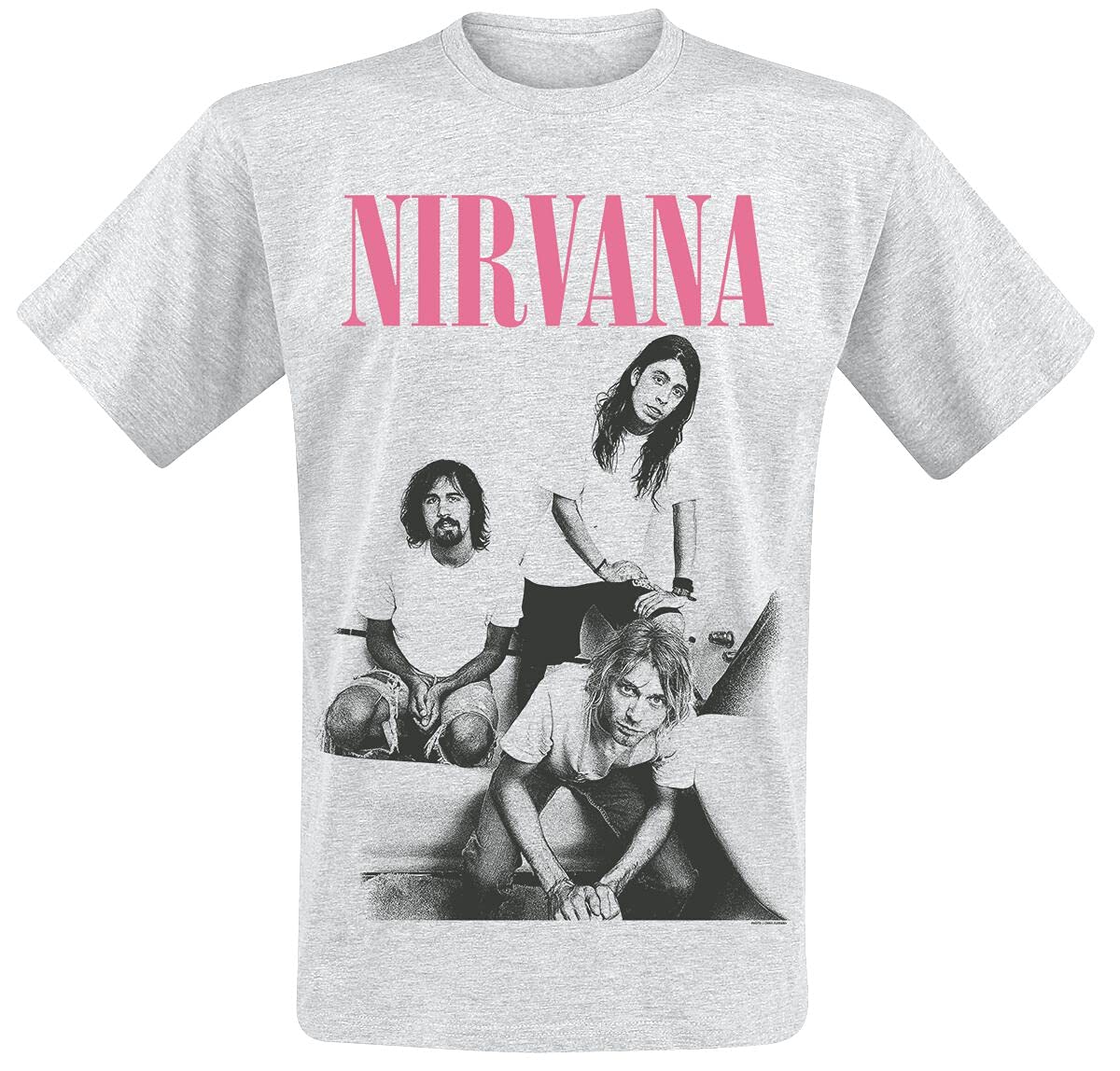 Nirvana Men's Grey T Shirt Bathroom Photo Band Logo Official Xxl