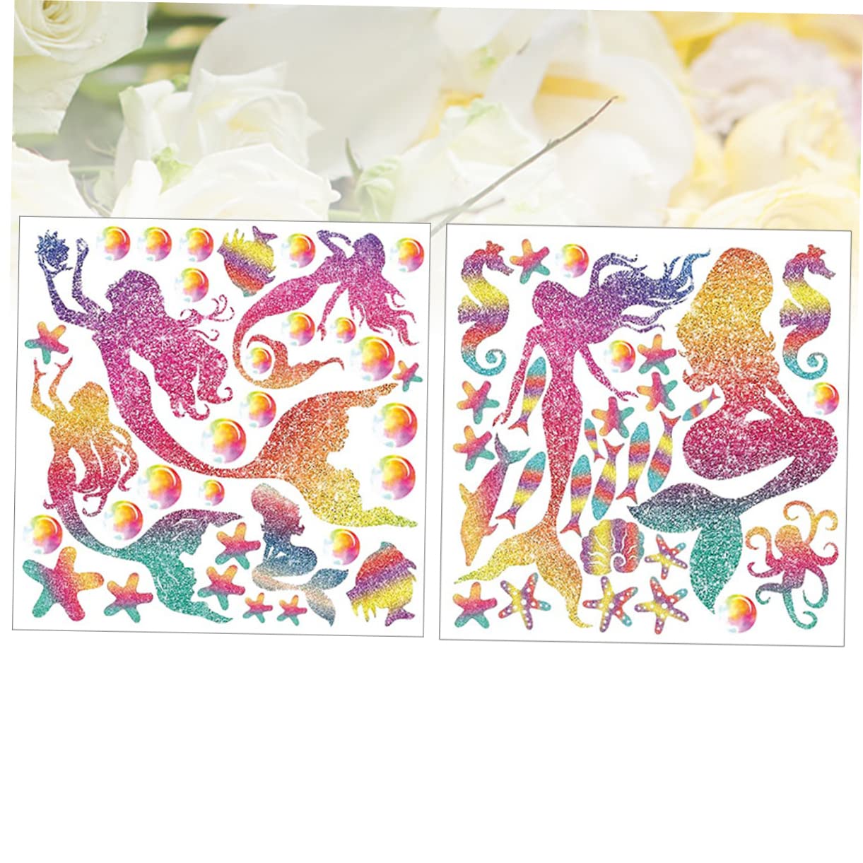 jojofuny 6pezzi Adesivi Murali Sirena Cartoon Per Decorazioni Cameretta Adesivi Murali Per Bambine Stile Sottomarino Facili Da Applicare Su Superfici Lisce e Pulite Design Alla Moda e Chic