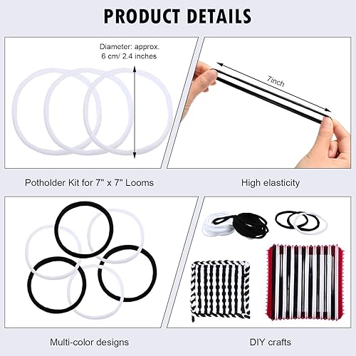 Vista 4 de WILLBOND Loom - Lazos para manualidades para tejer, para manualidades, recuerdos, compatible con telar de 7 pulgadas