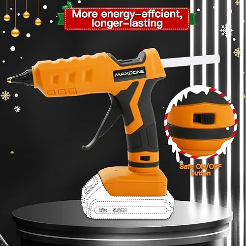 Miniatura 6 de Pistola de pegamento caliente inalámbrica de 100 W para batería Dewalt de 20 V, pistola de pegamento inalámbrica de mano, tamaño completo con 12