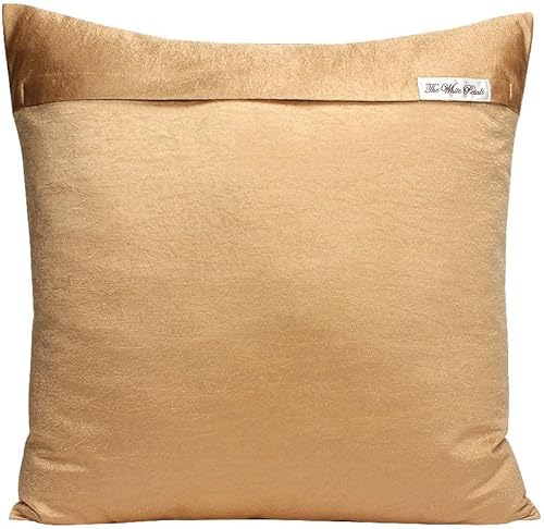 Miniatura 3 de The White Petals Almohadas decorativas doradas (juego de 2 fundas, dorado, 20 x 20 pulgadas)