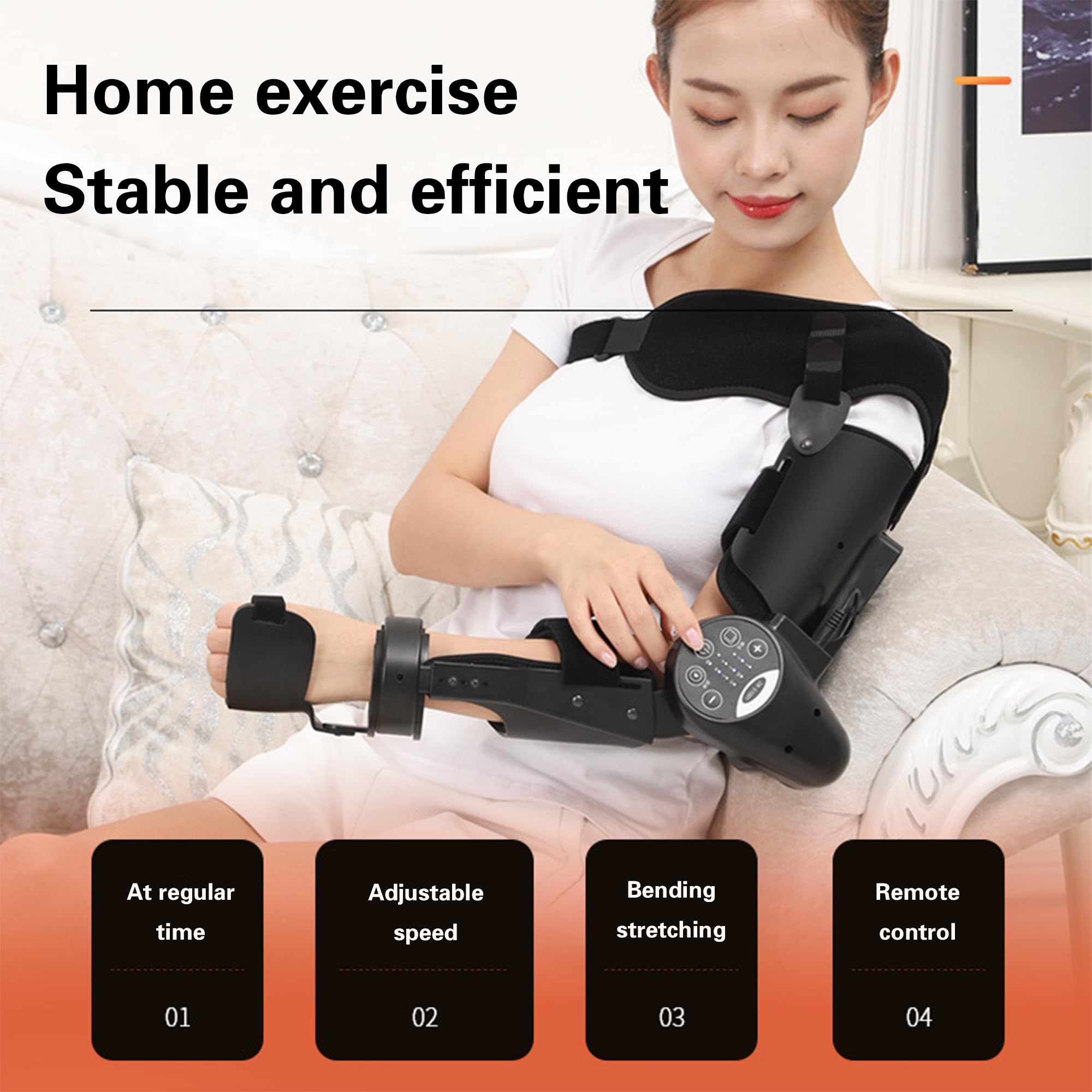 Equipo De Robot De Rehabilitación De Codo Inteligente Eléctrico: Ejercicio De Brazo Con Bisagras Con Codo Con Bisagras Con Control Remoto Inalámbrico Y Para Recuperación De Brazo, Codo Y Mano Right