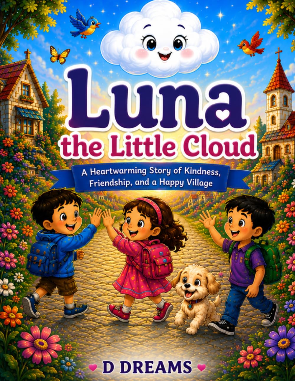 Luna the little cloud: A Heartwarming Story of Kindness, Friendship, and a Happy Village
