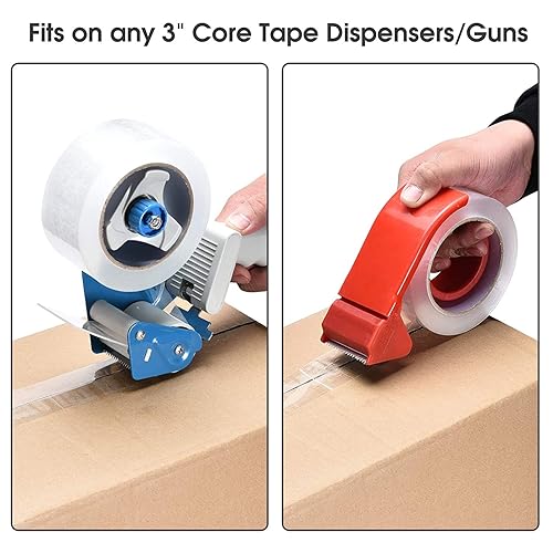 Miniatura 5 de Pacific Mailer Cinta de embalaje, 1.88 pulgadas de ancho x 65 yardas por rollo, transparente, 0.1 fl oz de grosor, cinta de embalaje resistente para