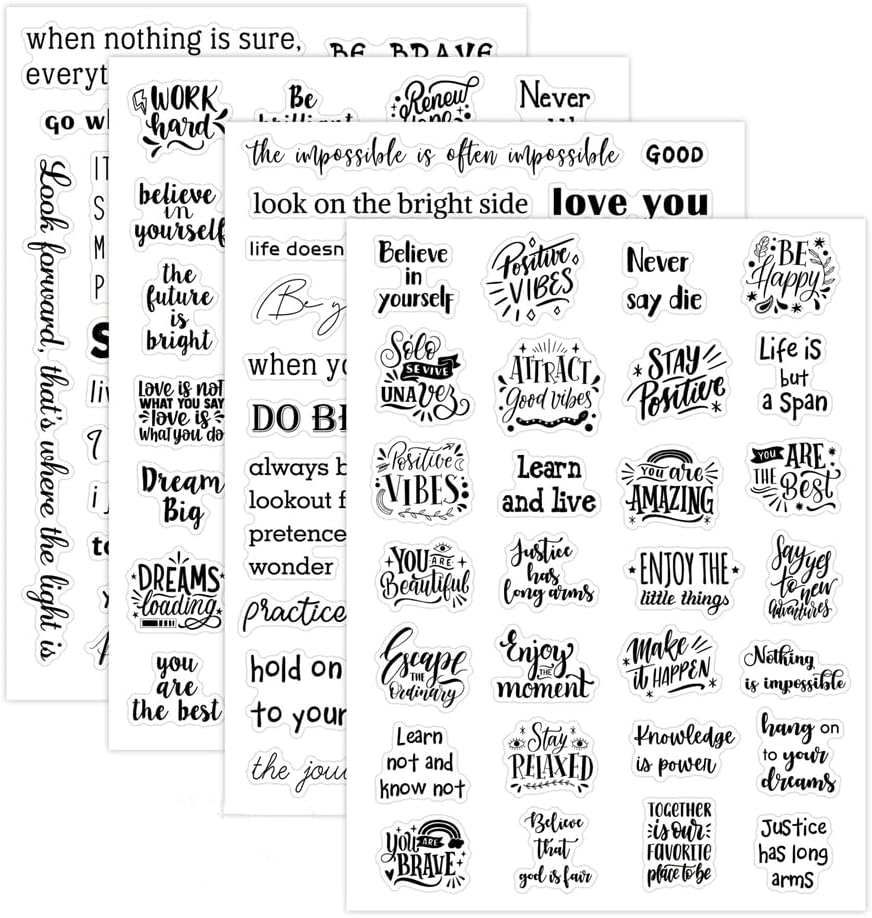 105pcs Transparent Inspirational Stickers Different Motivational Saying Sticker 4