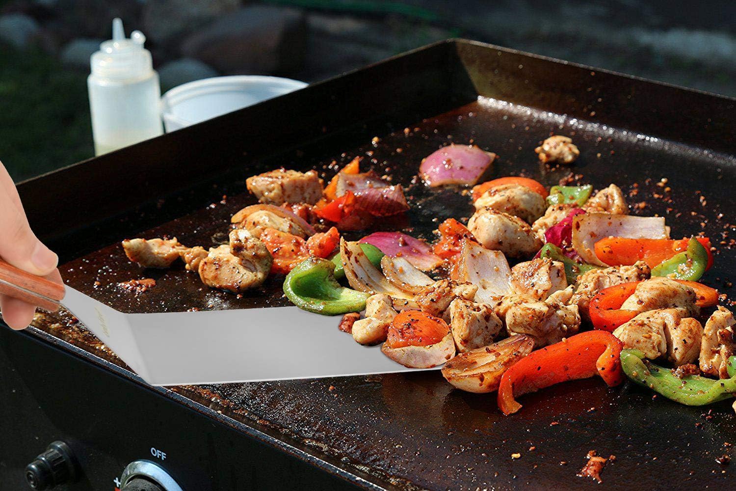 onlyfire Kit Accessoires Pizza 4 Pièces, Pierre à Pizza 38cm en Cordiérite, Pelle à Pizza Aluminium avec Manche en Bois, Roulette et Spatule Longue en INOX pour Grill, Barbecue et Four