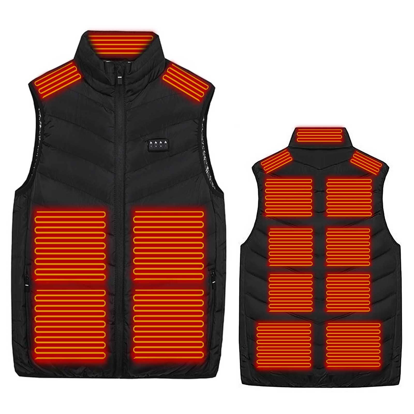 HAOLEI Chaleco Calefactable Hombre Mujer,Talla Grande Chaleco Calefactable con 3 Niveles de Temperatura 15 Zonas de Calentamiento Lavable Térmico Chaqueta para Al Aire Libre Moto Senderismo Camping