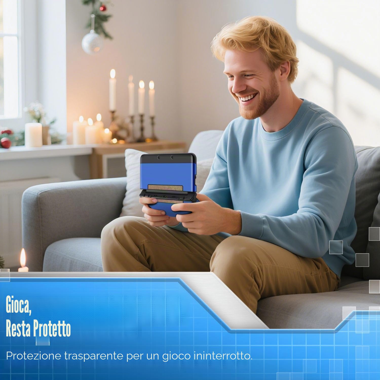 TNP - Custodia protettiva rigida compatibile con Nintendo 3DS XL LL 2015, design senza cerniere