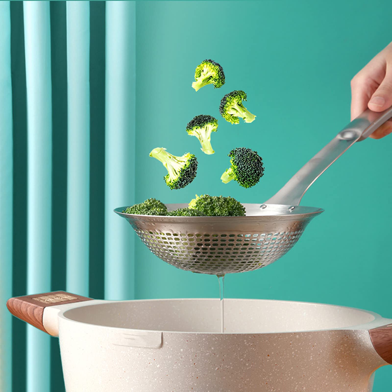 304 Stainless Steel Skimmer Spoon 14.5 ln for Cooking Frying Skimming Colander/Strainer Kitchen Tools - Image 9