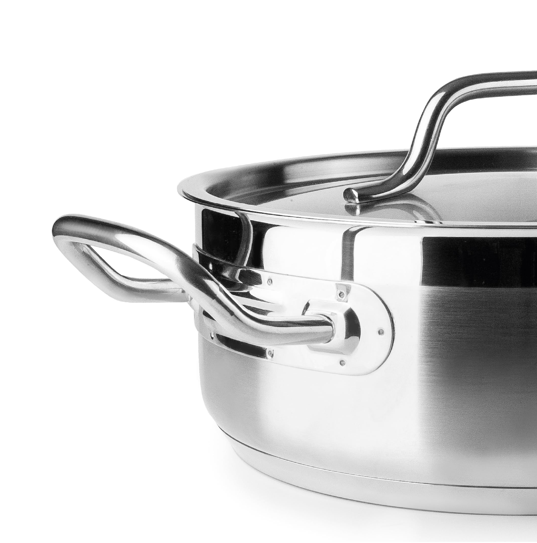 IBILI - Casserole avec couvercle inox Ebbe 24 cm, acier inoxydable 18/10, convient pour induction, Argent Métallique