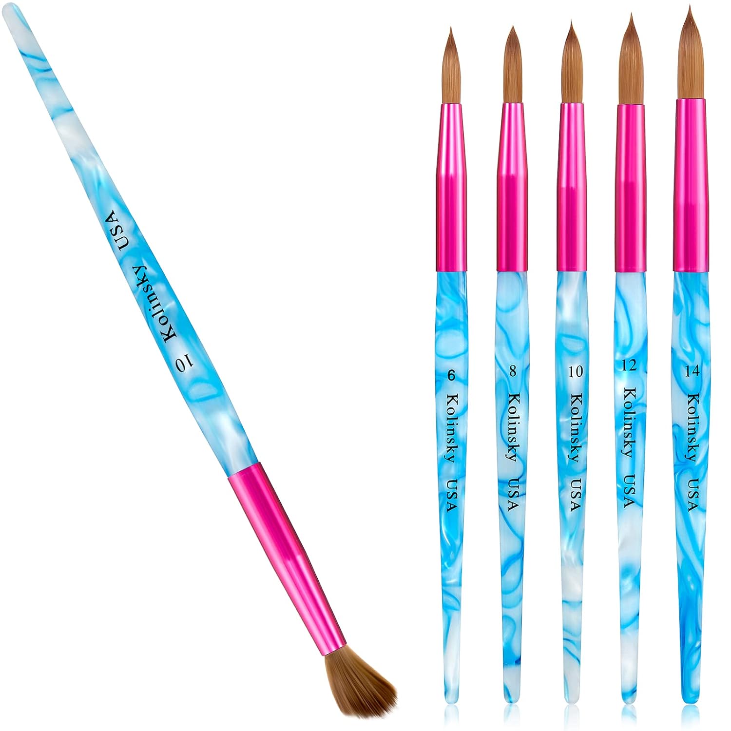 Amazon com 5 Pieces Kolinsky Nail Brush Set Acrylic Application