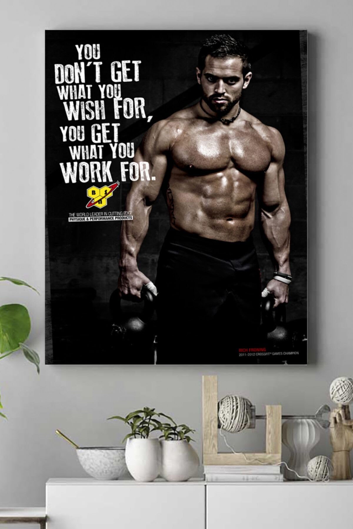 Postermanya (pster18445) Work For Vücut Geliştirme Body Building Fitness Kanvas Tablo 50 x 70