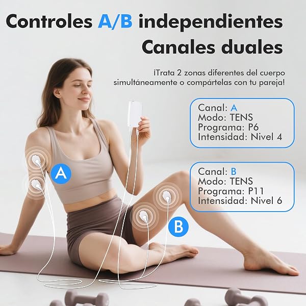 Electroestimulador Muscular 3 en 1 TENS EMS Masaje Electrodos con 36 Programas 2 Canales 10 Electrodos TENS 20 Niveles de Intensidad para Muscular Relajación - 3