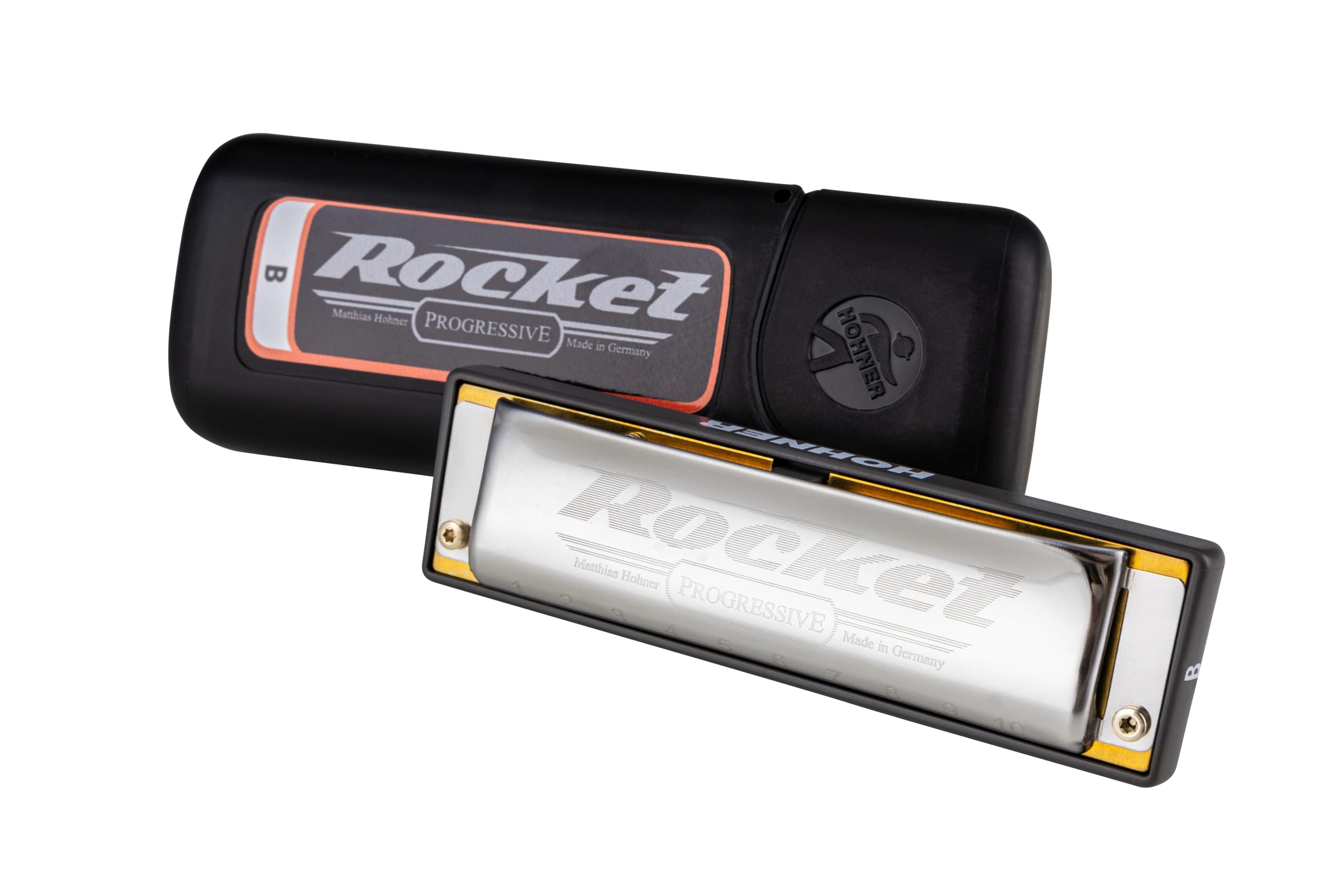 Hohner Progressive Rocket Harmonica B Major (M2013126P), Silver - Image 2