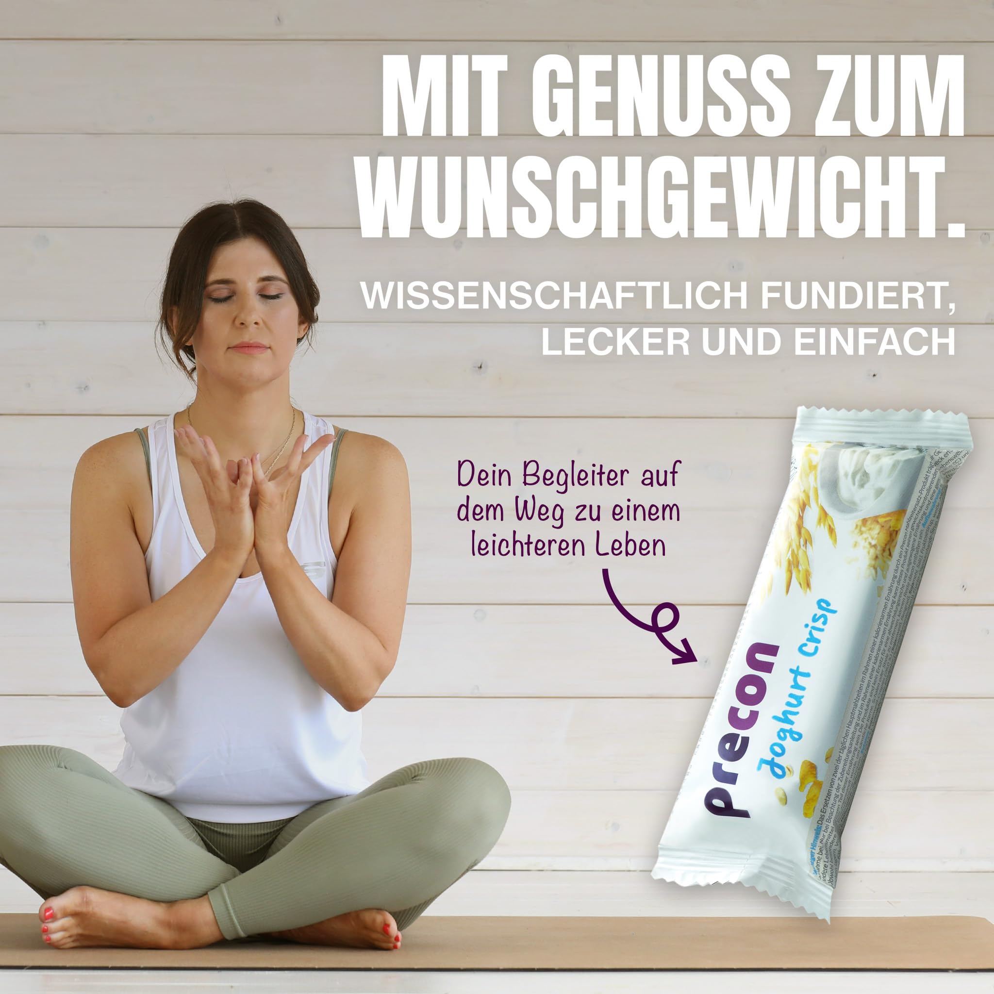 Precon BCM Diät Riegel zum Abnehmen – JoghurtCrisp – 3 Riegel à 64 g – Mahlzeitenersatz für eine gewichtskontrollierende Ernährung