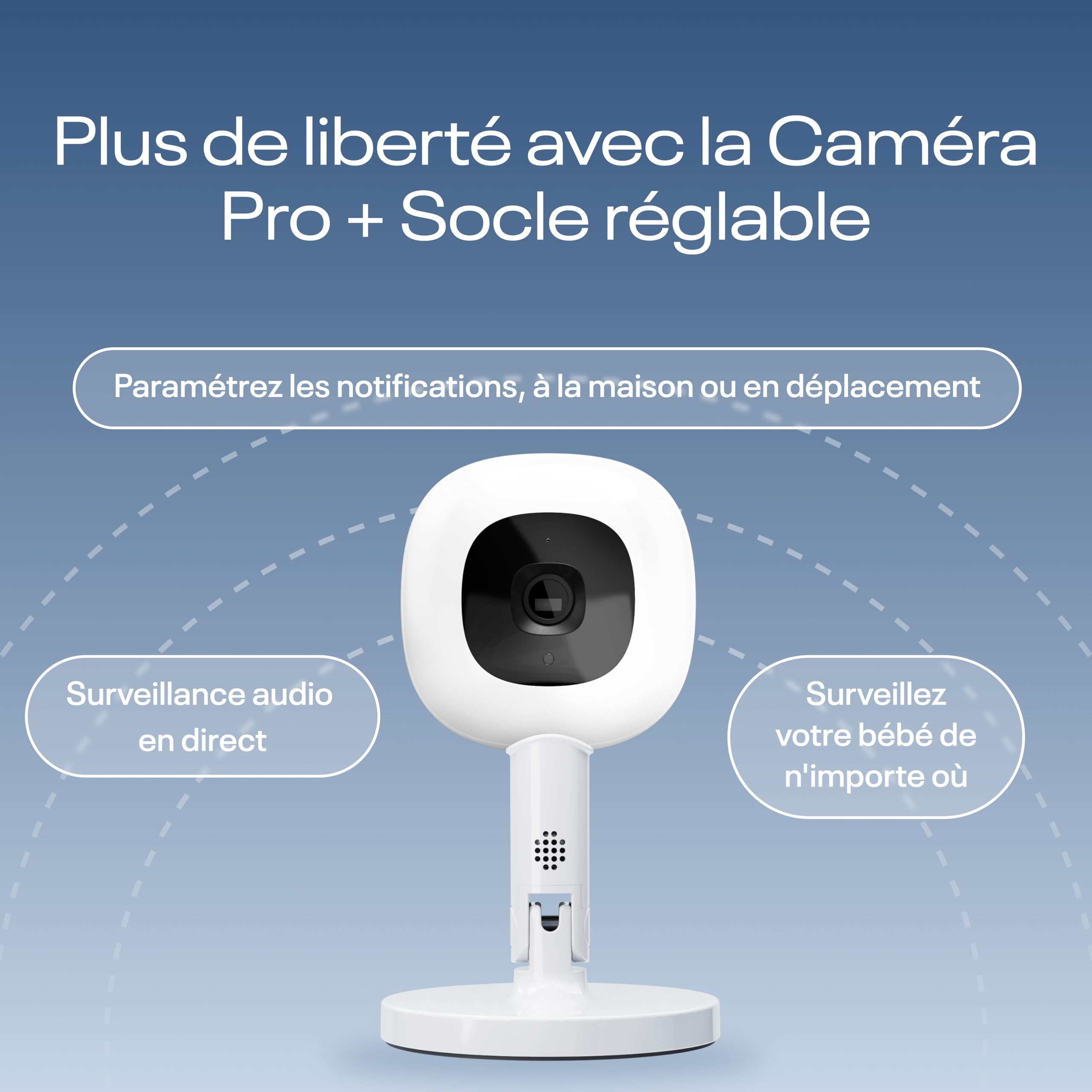 Nanit Pro Babyphone Caméra, Support et Bande - Caméra Bébé - 1080p Vidéo & Audio Bidirrectionnel - Blanc (Nanit Pro + Support Flexible)