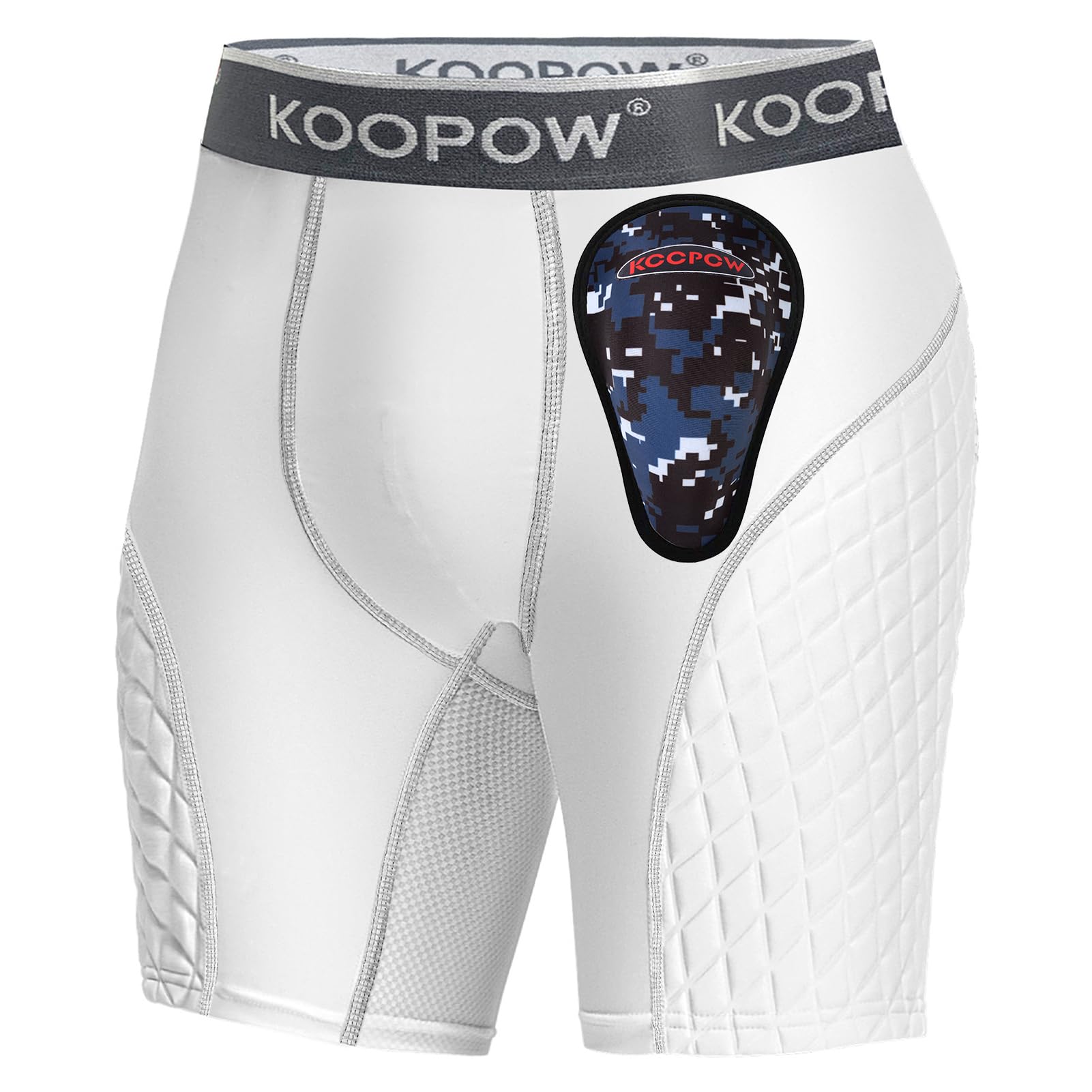 KOOPOW Youth Boys Padded Sliding Shorts with Cup Pocket, Compression Slider Underwear for Baseball Football, Lacrosse
