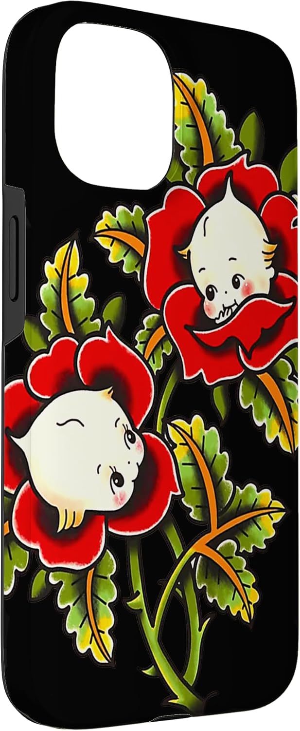 Kewpie Baby Roses Traditional Tattoo Flash Case for iPhone 15
