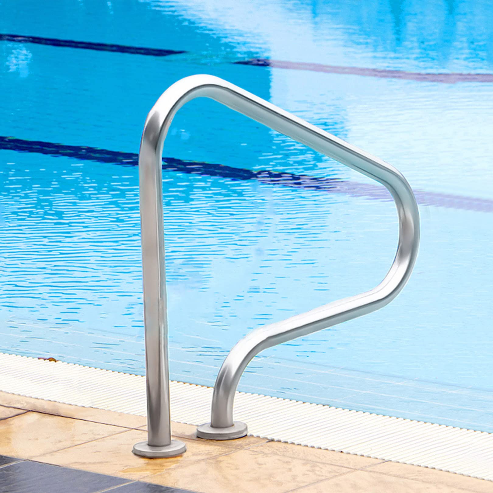 Amazon.com: Pool Railings Set of 2 Humanized Swimming Pool Handrail 304 ...
