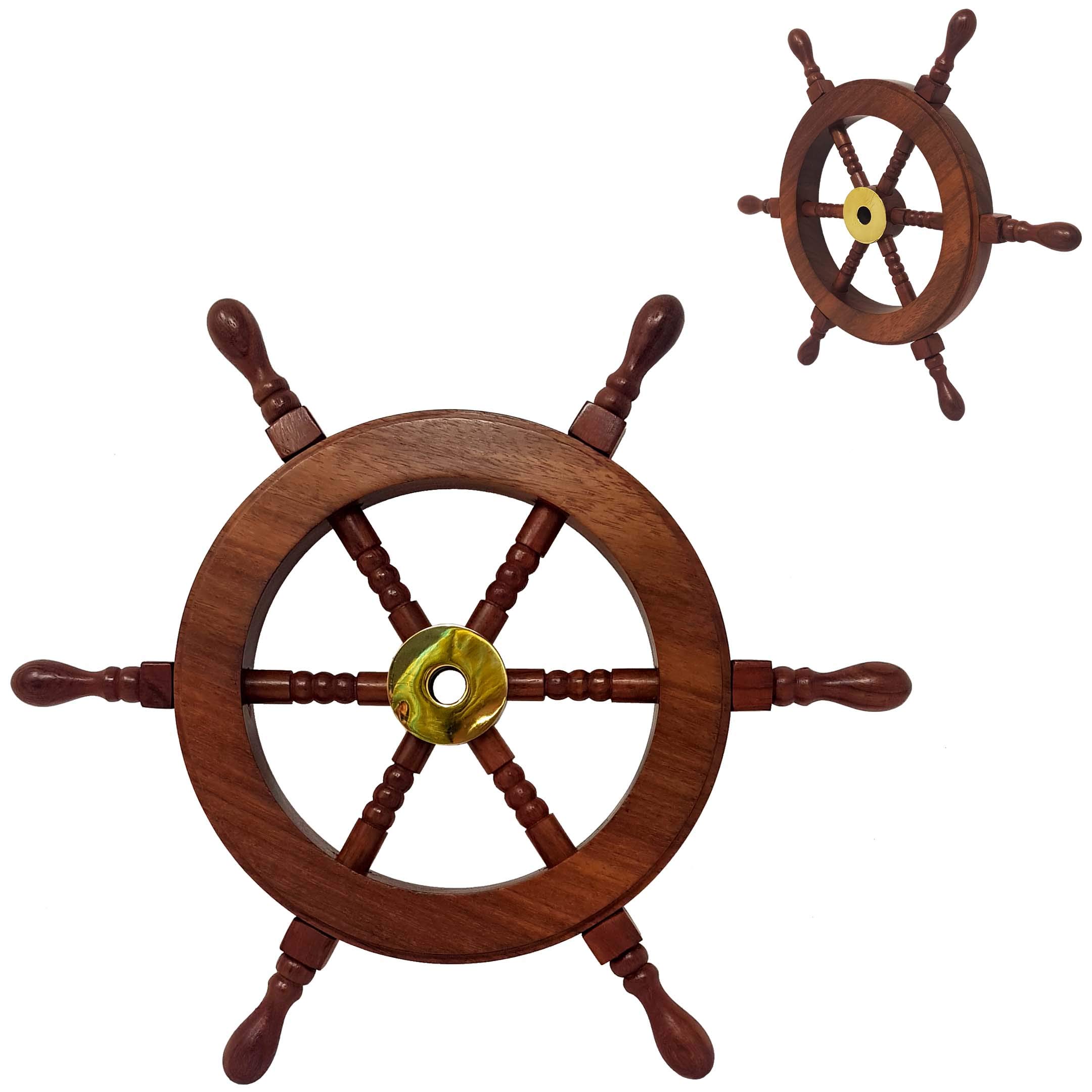 Brass Nautical Brass Antique Ship Wheel Classic Design Boat's Wheel (12 Inches)