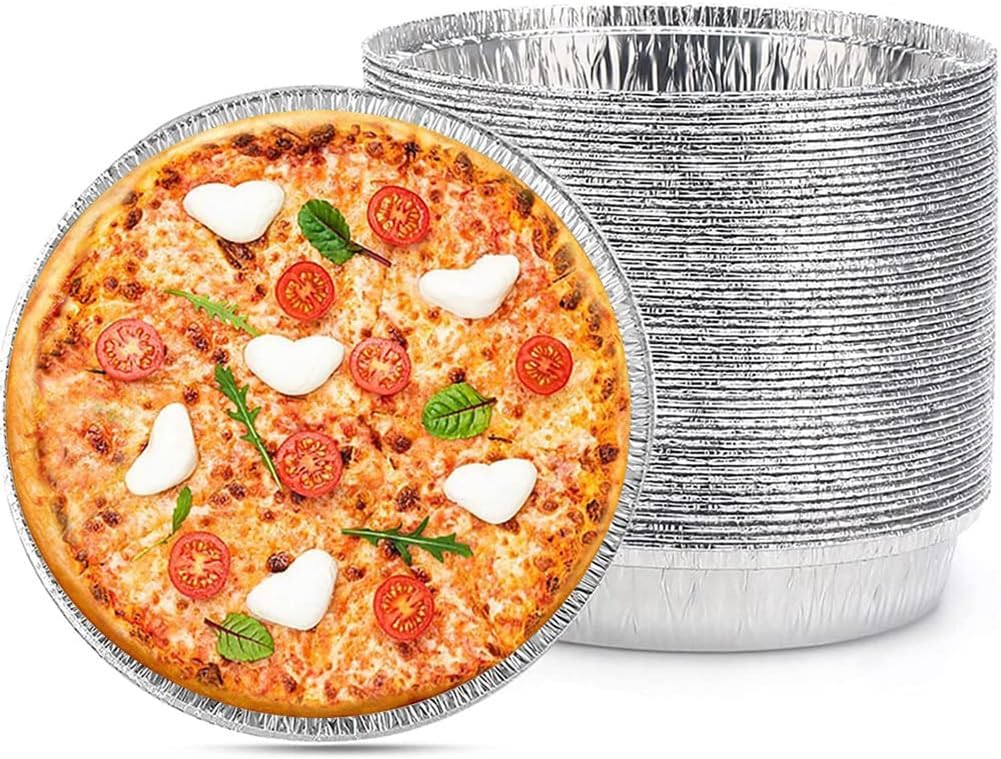 Beasea Einweg-Kuchenformen, 15,2 cm, 50 Stück, Mini-Kuchenformen, Aluminiumfolie, Backfolienpfannen für Pizza, Kuchen, Quiche