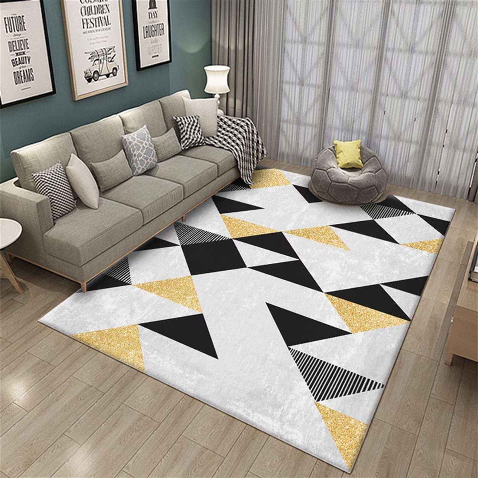 Tapis facile à nettoyer pour entrée et cuisine blanc plat 50x80cm
