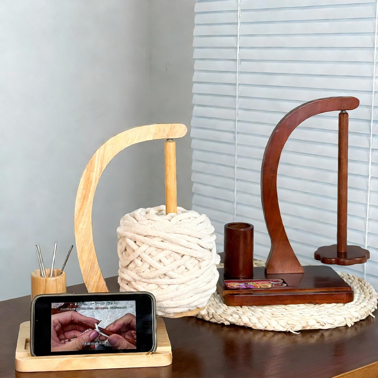 Organizzatori di fili Materiali in legno Artigianato Cucito Progetti di lavoro a maglia Accessorio portatile