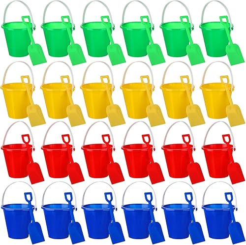 36 juegos de juguetes de playa de arena a granel, incluye 36 cubos de playa y 36 palas de plástico de 5 pulgadas, pala de arena, cubo de arena,