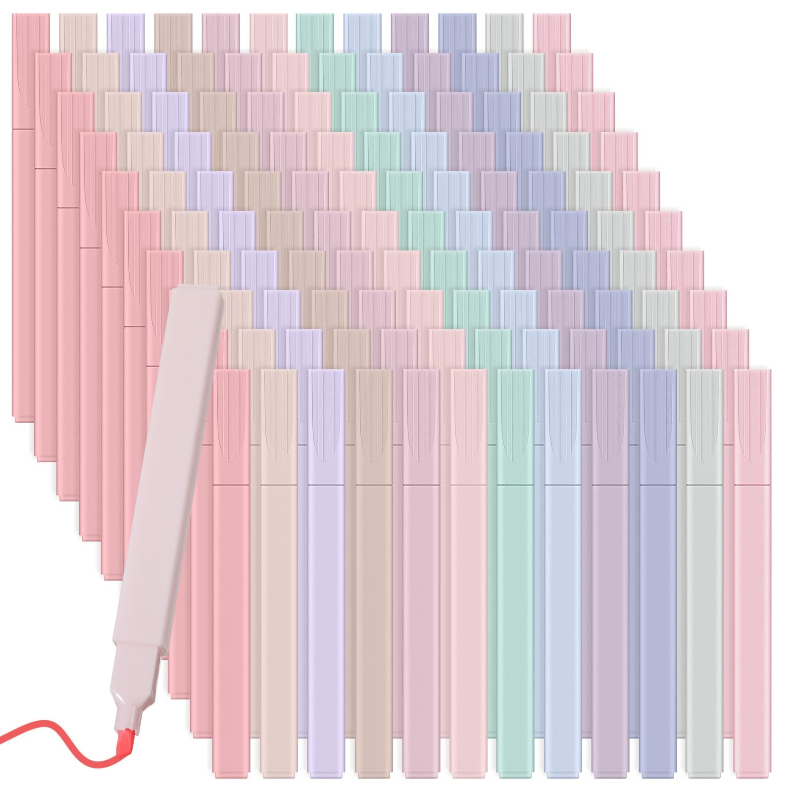 120 resaltadores estéticos, 12 colores pastel surtidos, sin sangrado, punta de cincel, para diario, estudio bíblico, suministros de oficina