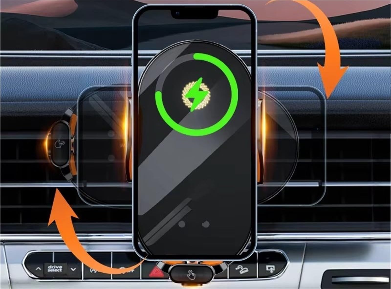 Per Samsung Supporto Universale Auto Per Telefono Wireless Stazione Ricarica Rapida 66 W Caricabatterie A Induzione Infrarossi Porta Cellulare Auto