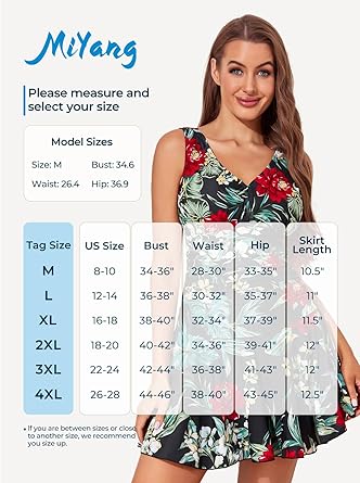 MiYang Women's Plus-Size Flower Printing Shaping Body One Piece Swim Dresses Swimsuit