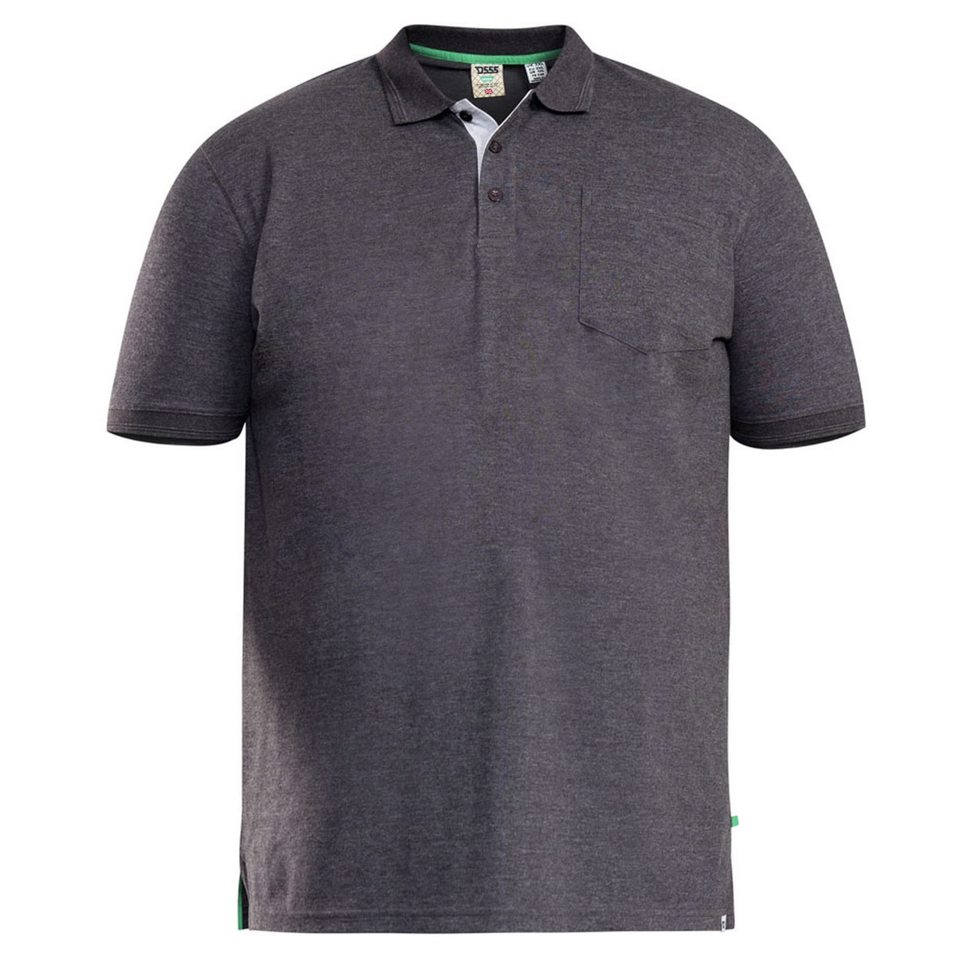 D555 Grant Pique Polo Shirt, Charcoal Marl, Size 5Xl, Men