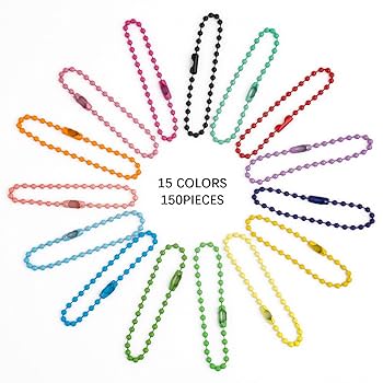 Amazon.com: 150pcs Colored Ball Bead Chains, Metal Ball
