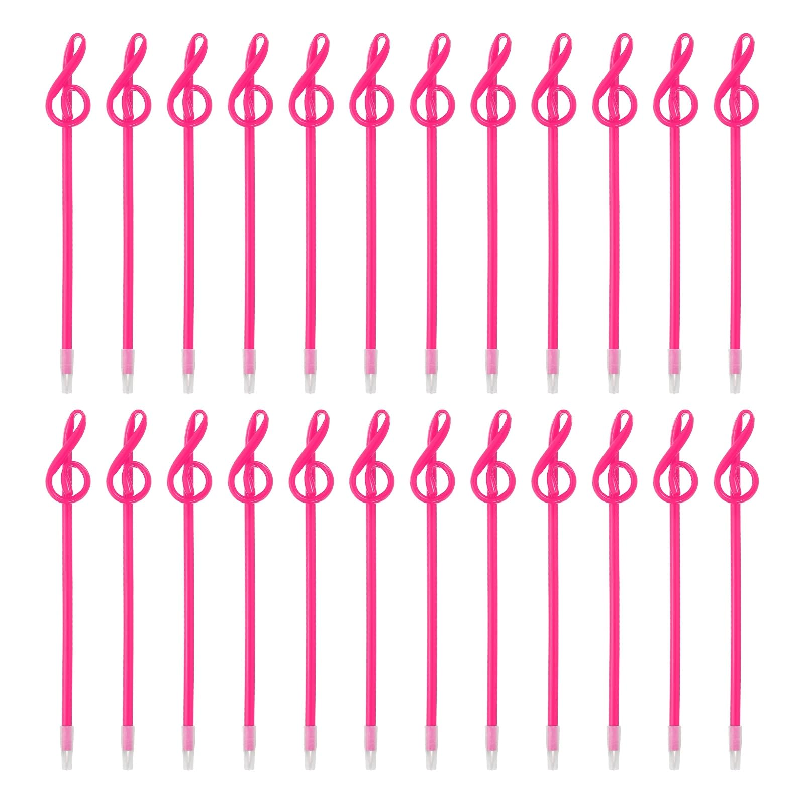 PATIKIL 24pcs Rollerball Pens 1.0mm, Musical Note Ball Point Pens Black Liquid Gel Ink Music Novelty Smooth Writing for Home Office Gifts, Hot Pink