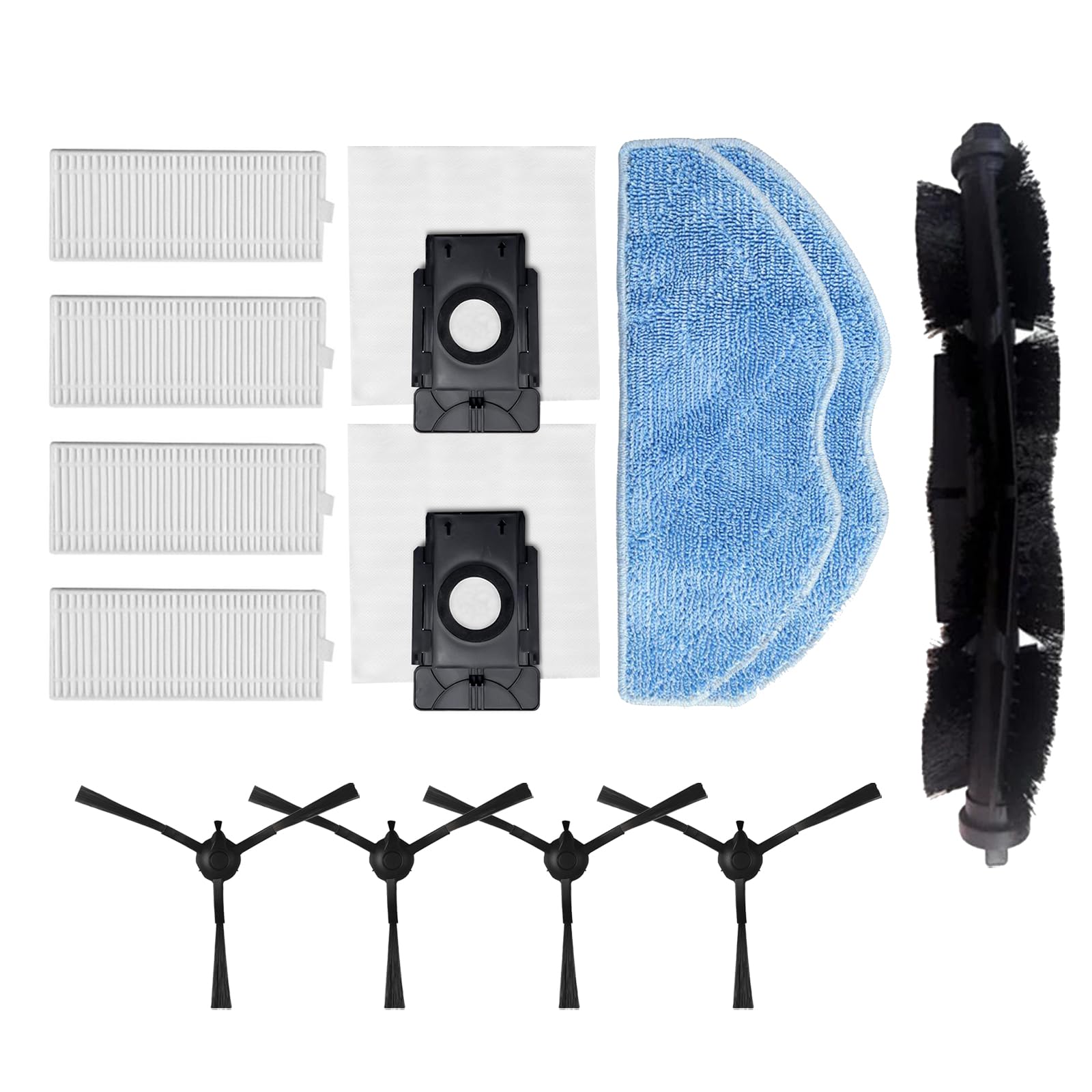 Jazuaiao Main Brush Sweeping Robot Replacement Filter Bag Side Brush Spare Part Texture for RE4 RE5 Models Washable Filter Set