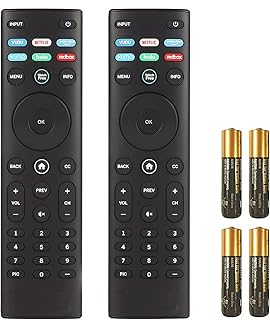 2 Packs XRT140 Replaced Remote Control for Vizio Smart LED TV M50Q7-H1 M55Q7-H1 M65Q7-H1 M55Q8-H1 M65Q8-H1 V555-H1 with Watchfree Vudu Netflix Primevideo Xumo Hulu Redbox with Batteries