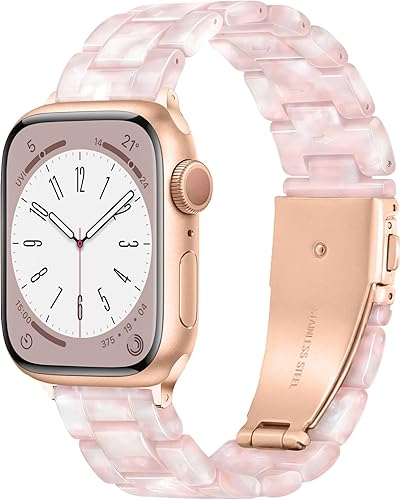 Correa de reloj de resina ligera para Apple Watch Band de 1.772 in 1.732 in 1.654 in 1.929 in, pulsera de moda para mujeres y hombres, correa de