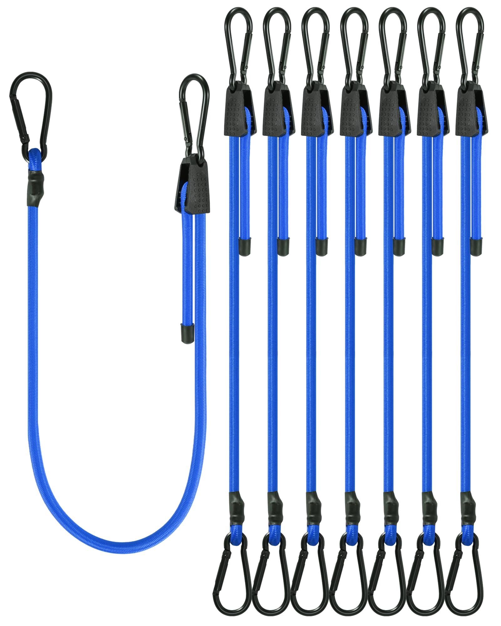 Sangles élastiques bleues réglables 152,4 cm avec crochets de fixation cargo vélo - 7