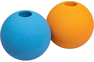 Amazon Basics Tough Dog Treat Ball with Treat Dispensing Holes for Chewing and Playing