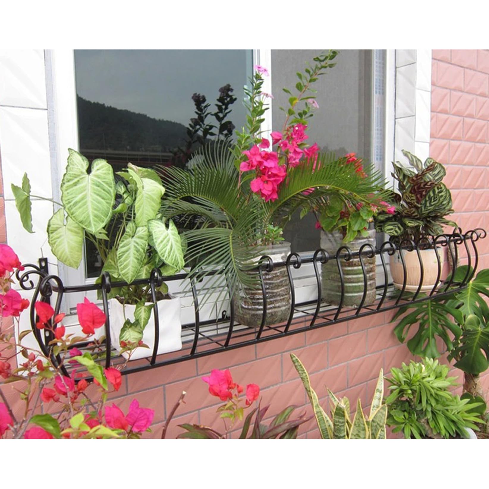 Amazon.co.jp: [GZGZ] フラワーボックス 花台 窓 アイアン おしゃれ