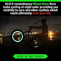 Vista 4 de GLO-X Luces solares para rueda de bicicleta (paquete de 2) – Luces de radios de bicicleta que brillan en la oscuridad, impermeables, fáciles