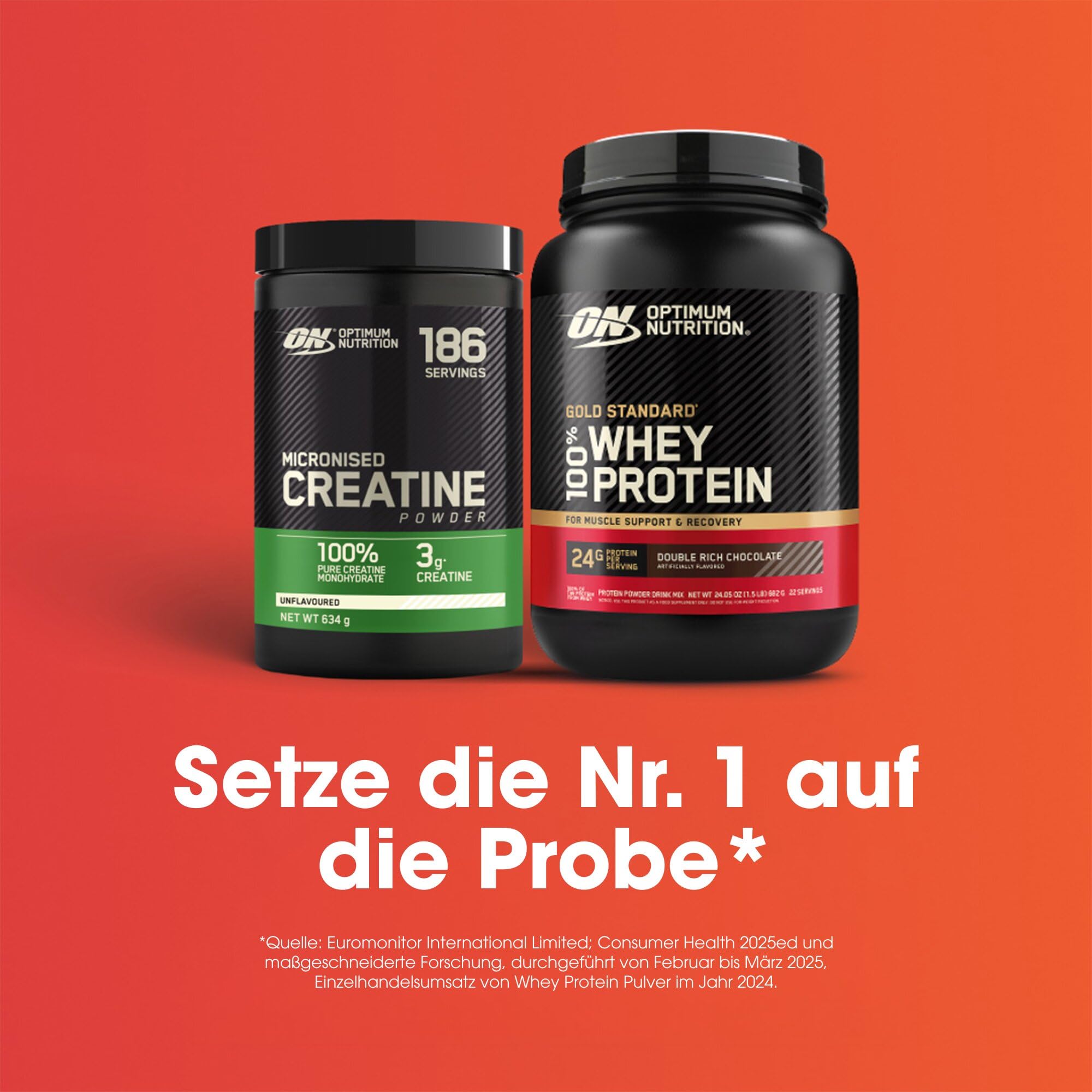 Optimum Nutrition Mikronisiertes Kreatin Pulver, Geschmacksneutral, 634g, 186 Portionen