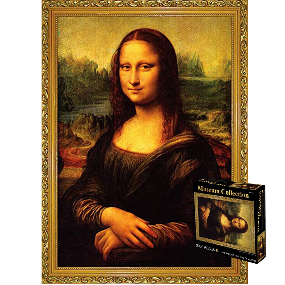 2000 Pieces Jigsaw Puzzles Large Puzzle Game Artwork for Adults Teens - Mona Lisa (39.4 x 27.6inch)