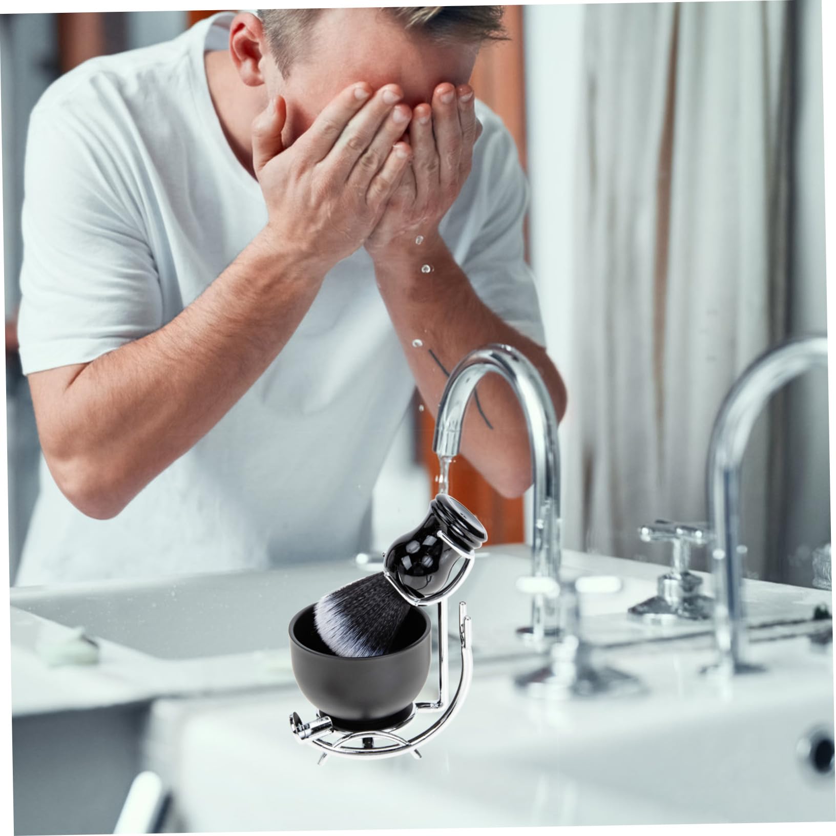 Kit de Rasage pour Hommes Bol à Raser et Brosse de Barbier