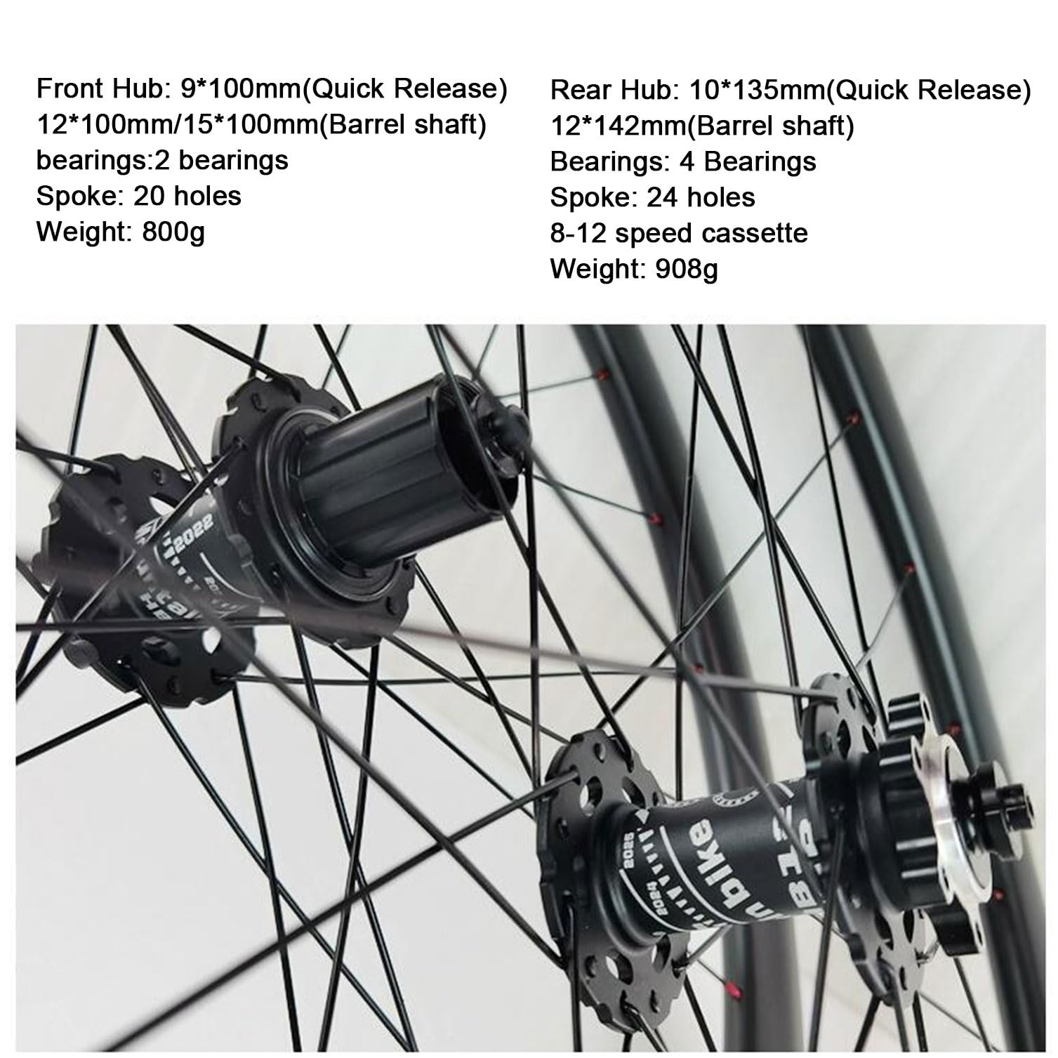 Amazon | ディスクブレーキロードバイクホイールセット、フロント2本